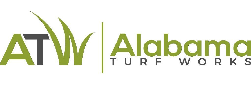 A logo of alabama turf company